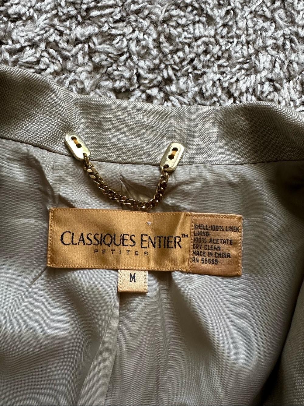 Classiques Entier Petites 100% Linen Blazer Taupe M - Picture 4 of 10